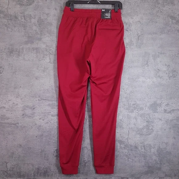 UNDER ARMOUR Sportstyle Tricot Joggers Mens SMALL Maroon Red - Picture 2 of 7